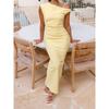 Foreign Trade Order Sexy Personality Elegant Niche Fashion Single Shoulder Pleat Oblique Collar Elastic Slimming Pure Desire Gyaru Dress
