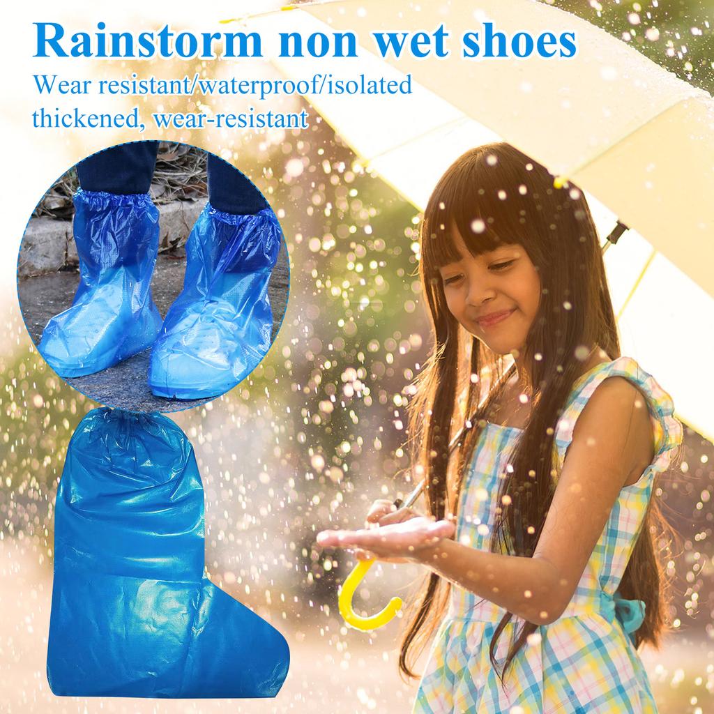 10PC Waterproof Shoe Covers For Rain - Disposable Plastic Rain Shoe Covers Suitable For Sizes 36-45