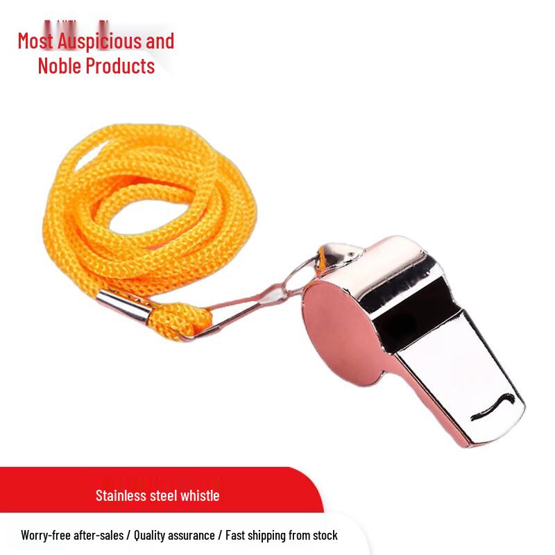 Portable Stainless Steel Whistle with Lanyard