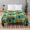 Cartoon Ski Theme Blanket Cute Style Flannel Blanket Thermal Sheet Bedspread Blanket