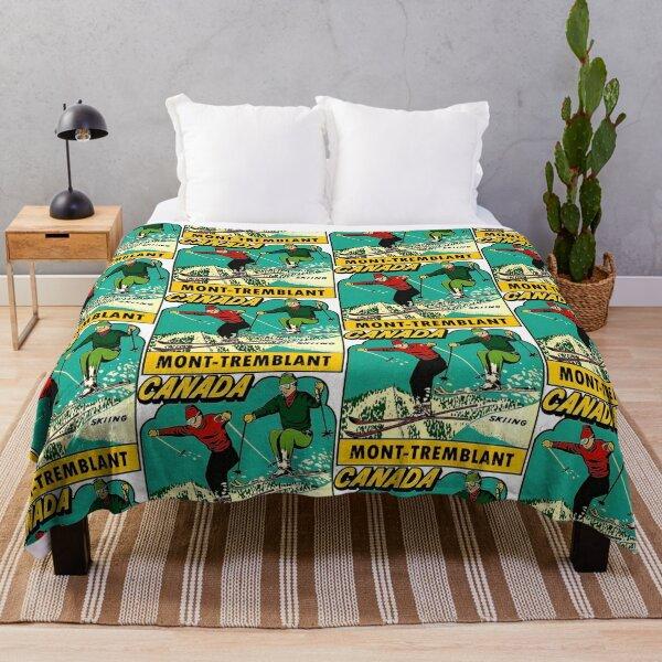 Cartoon Ski Theme Blanket Cute Style Flannel Blanket Thermal Sheet Bedspread Blanket