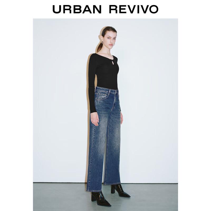 UR Women's V-Neck Knit Sweater with Bow Detail