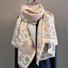 New Retro Fashion Imitation Cashmere Scarf For Women In Winter, Thickened And Warm Neck, Dual Purpose Shawl Exterior