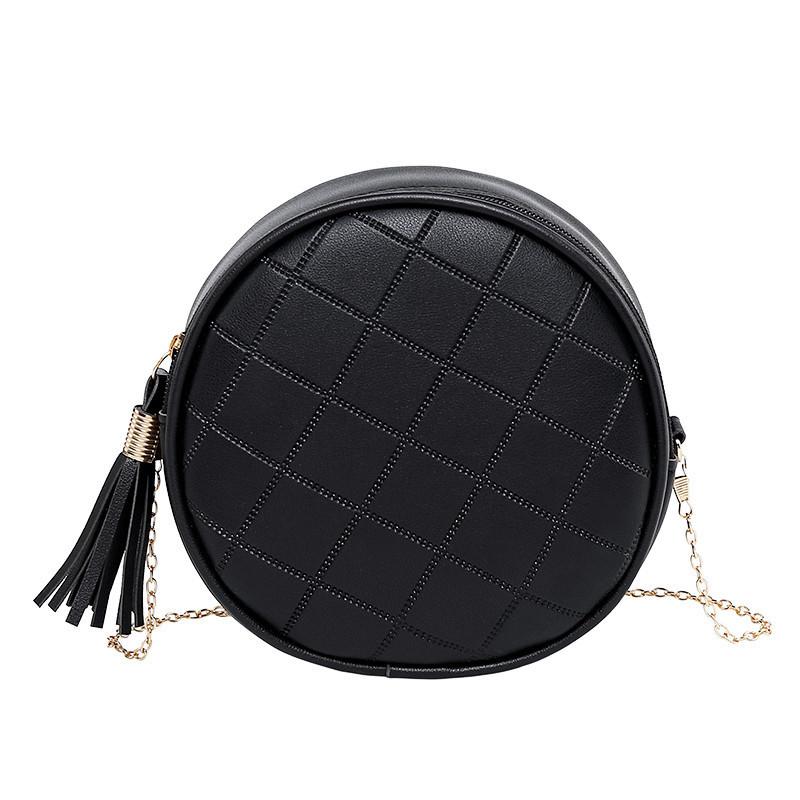 Women's One-shoulder Fringed Small Round Bag Qiudong New Chain Messenger Mobile Phone Change Bag