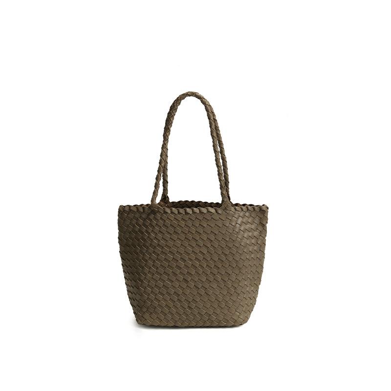 2026 Autumn and Winter New Tree Paste Plant Soft First Layer Cowhide Handbag Hand-woven Versatile Single Shoulder Oblique Span Bag Women