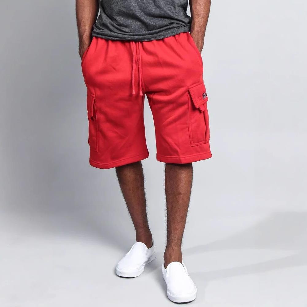 

Мужские летние новые рабочие брюки пять, мужские повседневные свободные прямые спортивные шорты с множеством карманов XXL красный