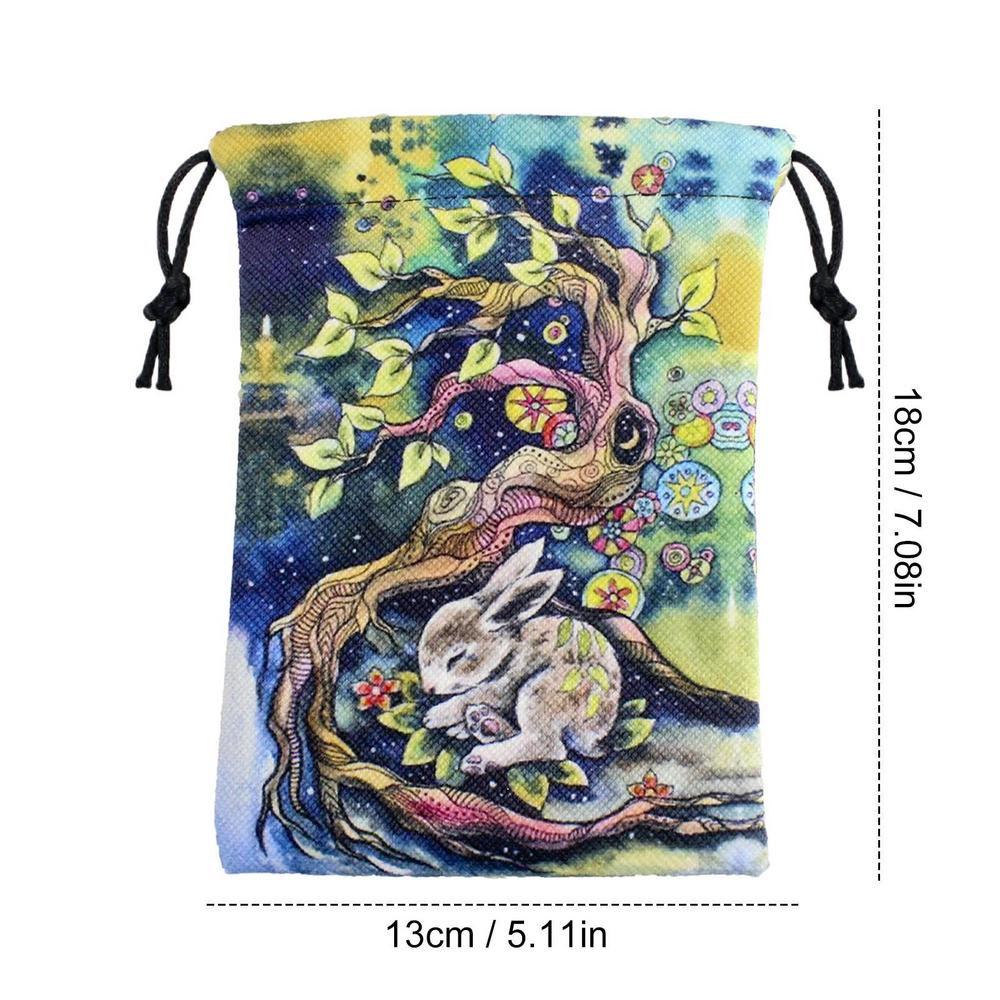 Tarot Storage Bag Colorful Printing Tarot Drawstring Storage Pouch 13x18cm Tarot Organizer Gift Bag Jewelry Pouch for Game Stone