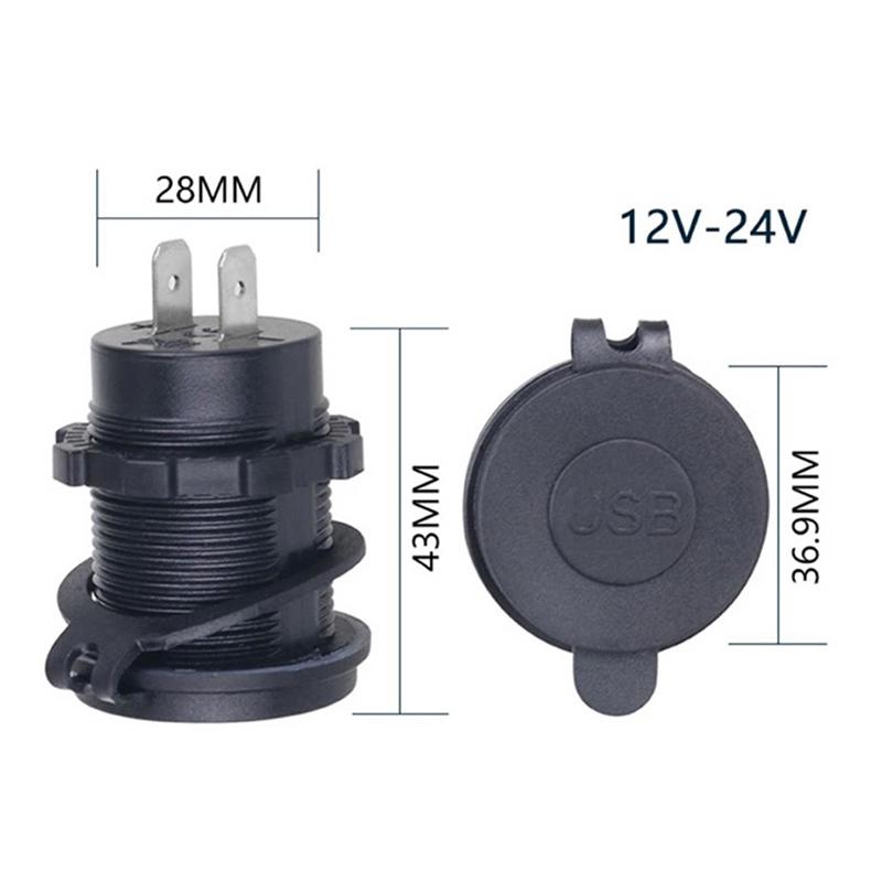1Pcs 5V 2.1A/1A Car Charger Waterproof Port Socket Cigarette Lighter 12V/24V Dual Usb Outlet Replacement For Rv Camper Accessory