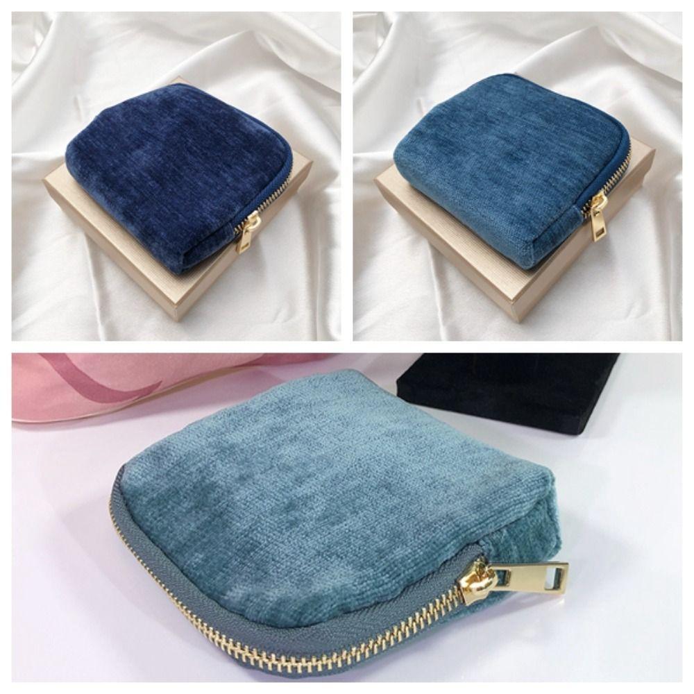 Multi-Layered Flannel Jewelry Zipper Bag Anti-lost Cloth Jewelry Organizer  Party