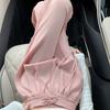 Damen Hose aus pinker Eis seide mit weitem Bein: Sommer Dünn Hohe Taille, Gerade Beine Lässiger Stil für Frühling und Herbst