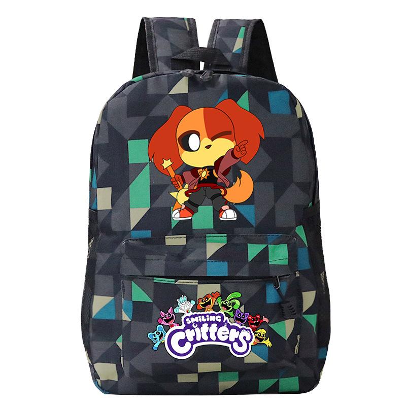 Smiling Critters Smiling Animals College Style Boys And Girls Junior High School Students School Bag Casual Backpack