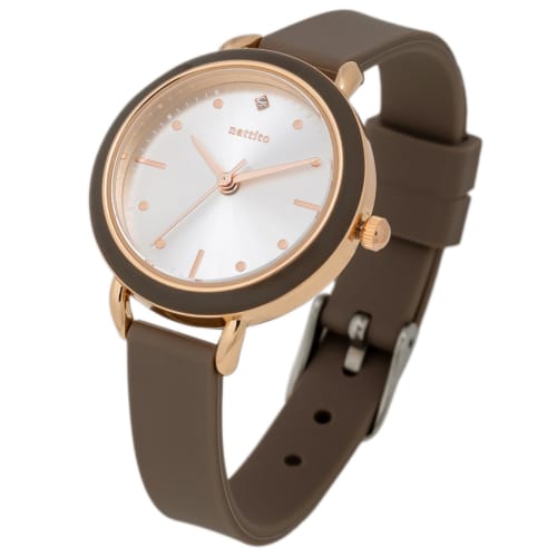 Fieldwork Women's Analog Watch with Silicone Band, Brown, YM102-4