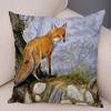 Bedroom Sofa Car Cushion Cover Cartoon Animal Colorful Fox Bird Squirrel Series Home Office Decoration Pillow
