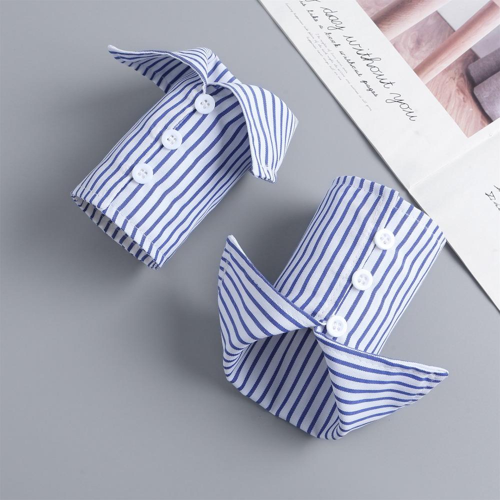 Commute Fake Hand Sleeves Comfortable False Wrist Cuffs Simple Stripe Shirt Fake Collar  Office