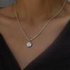 Retro Italian Iridescent Baroque Pearl Necklace with S925 Sterling Silver
