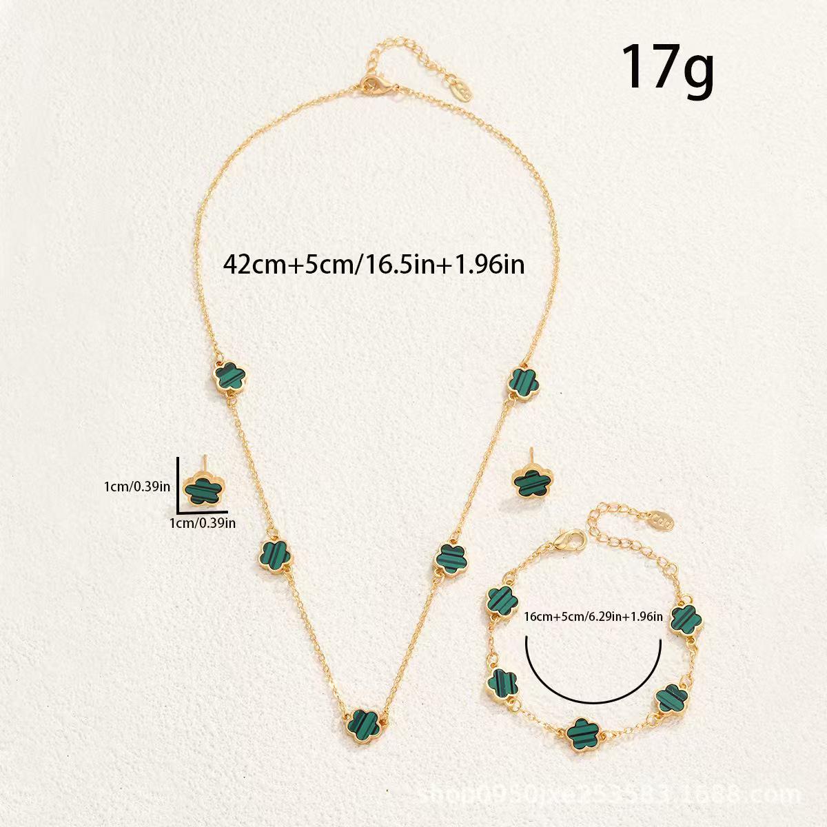 

Комплект украшений «Цветок с пятью лепестками»: Серьги, браслет и ожерелье – европейские и американские модные тенденции