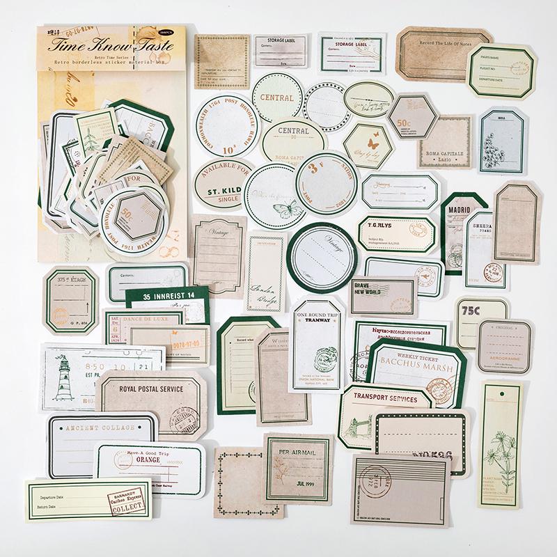 Vintage Label Sticker Pack for Journals: Frame and Tag Designs for Collage and Decoration