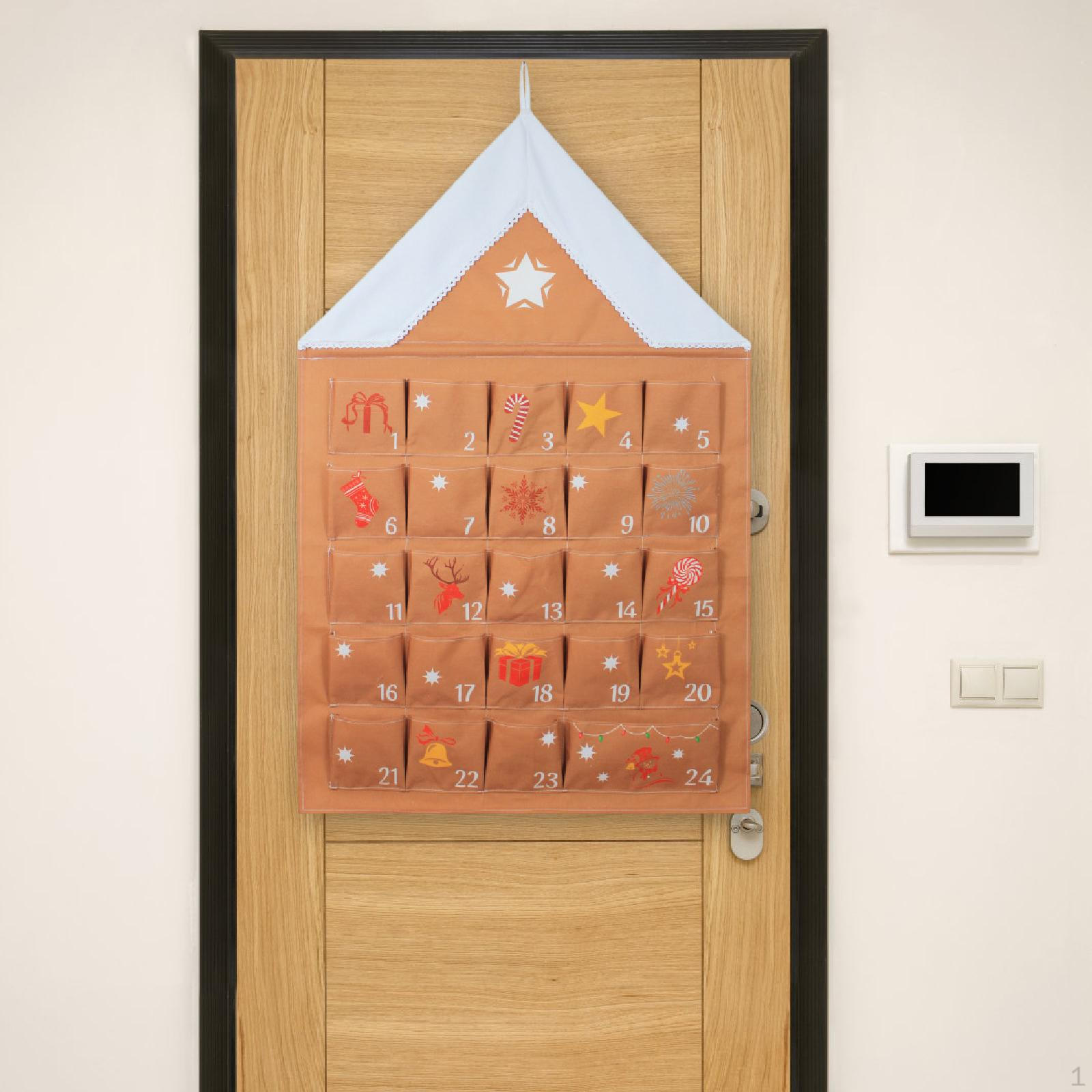 

Christmas Advent Calendar with 24 Pockets Reusable Party Wall Hanging Bag Organizer for Closet