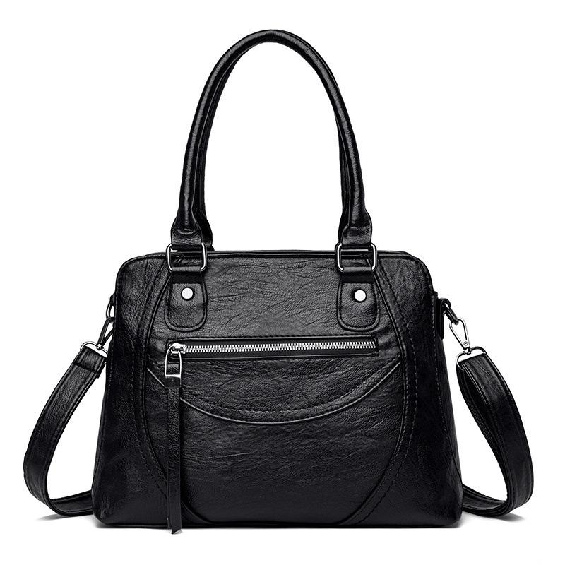 

Women Tote Bag Retro Women s Bag OEM Large Capacity Leather Tote Handbag Generation чорний