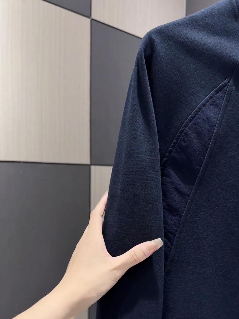 2025 Men's Long-Sleeve Fleece Patchwork Round Neck Casual Sweatshirt