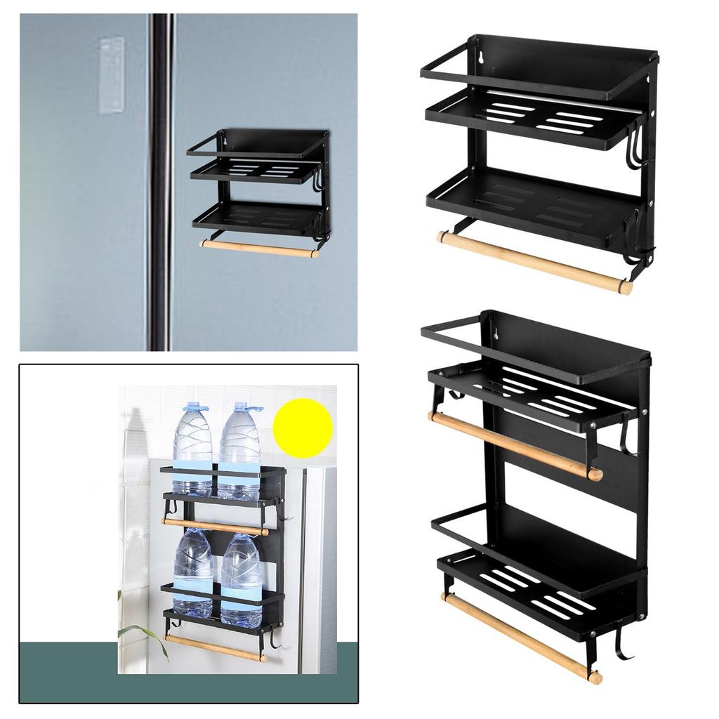 Fridge Storage Rack Cling Film Bag Hanger Multifunction Wall Hanging Condiment Kitchen