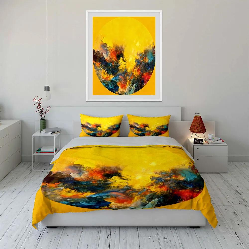 Abstract Wall Art Decor Set Soft Comfortable Duvet Cover Bedding Set Included 1*Duvet Cover & 2*Pillowcases gift