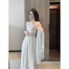 Abito Qipao di Designer a Spalle Scoperte con Maniche Ampie e Gonna Svolazzante da Fiaba