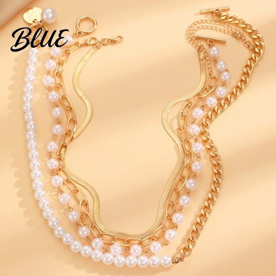 OT Buckle Chain Bracelet 1 Set Necklace Cuban Chains Long-lasting