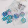 3D Marine Animals Flower Quicksand Silicone Mold Resin Shaker Charm Mould Keychain Pendant Jewelry Making Tools DIY Craft Supply
