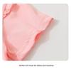 2025 Summer Korean Style Girls' Cotton Ruffle T-Shirt - Round Neck, Short Sleeve, Solid Color, Cute Undershirt.