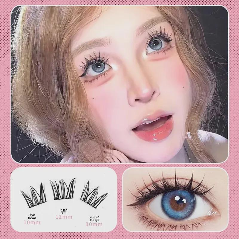 "Little Devil Comics Natural Beginner False Eyelashes - Little Daisy: Curled, Segmented, Thick Double Tip for a Cool, Pure Look"