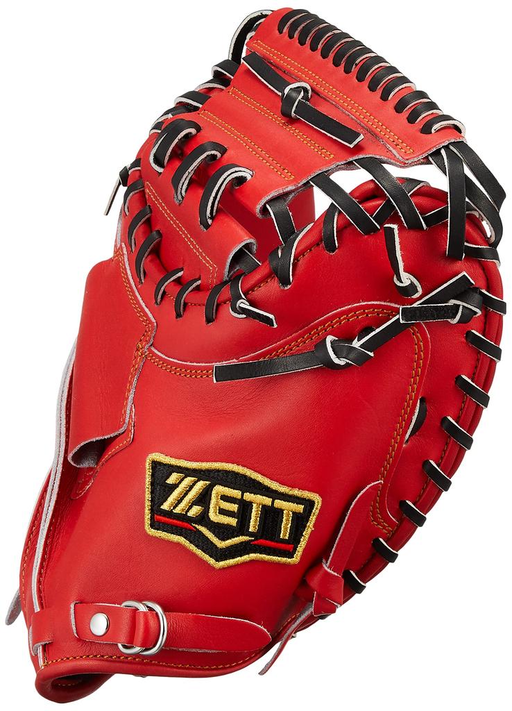 ZETT Pro Status Hard Baseball Deep Made in BPROCM520 Catcher's Mitt, Right-Handed Throw, Orange/Black (5819), Japan,