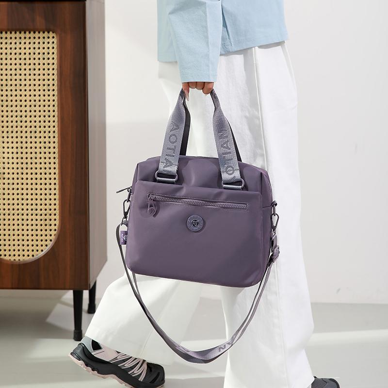 Women Multi Pocket Nylon Tote Bag Lightweight Crossbody Shoulder Handbag