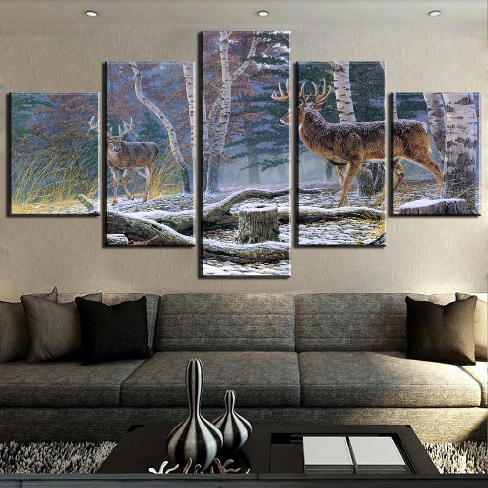 HD Printed 5 Pieces Who'S King Buck Painting Canvas Wall Art Picture Home Decoration Living Room Canvas Painting Decor No Frame