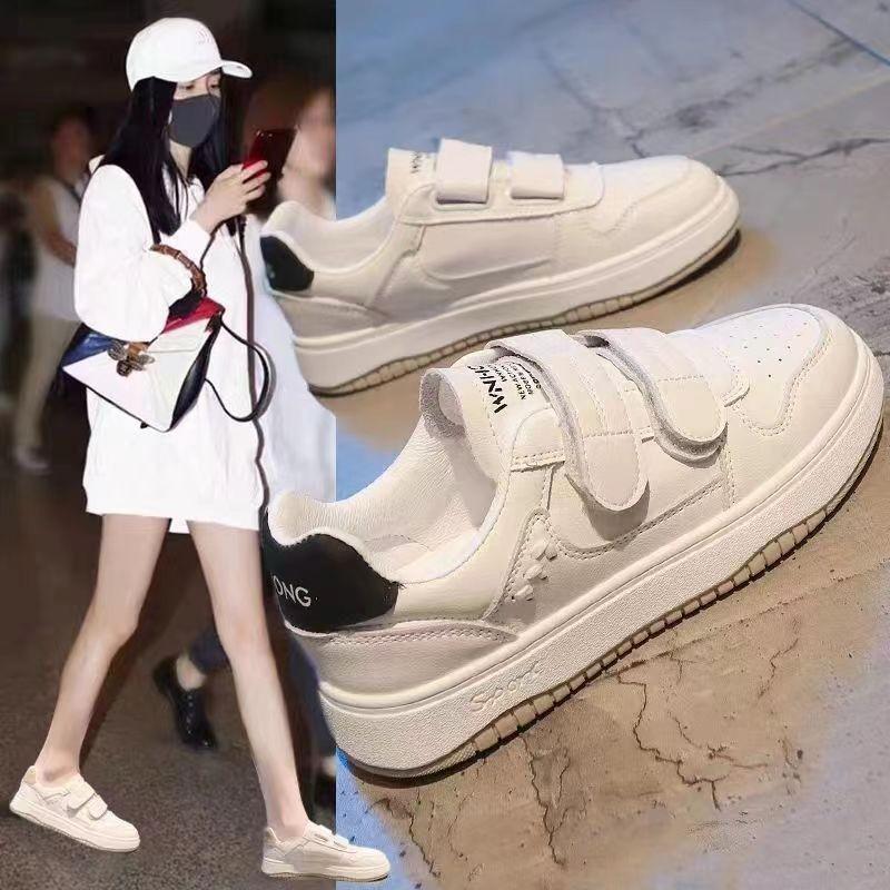 Maillard white shoes women's 2025 spring new board shoes women's Velcro sports shoes foreign versatile student board shoes