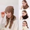 Fall/Winter Women's Double Wear Drawstring Knitted Ponytail Hat with Deer Plush Fabric