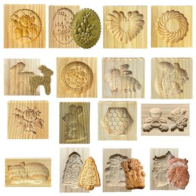 Stampi per Biscotti Classici in Legno con Rilasci Senza Cuciture Caratterizzati da Costruzione in Materiali Naturali Perfetti per Modellare Biscotti e Cioccolatini