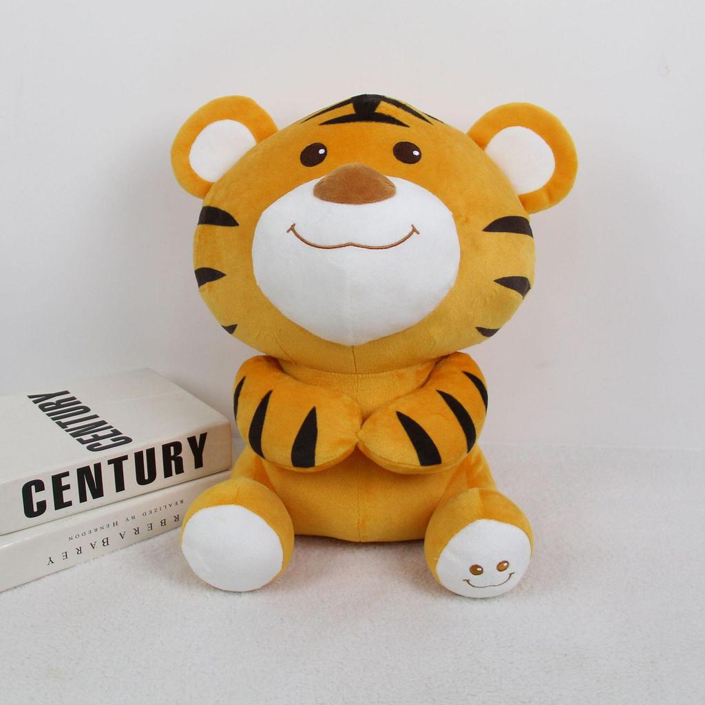 Smiling Tiger Plush Toy - Happy Soothing Doll for Babies & Kids