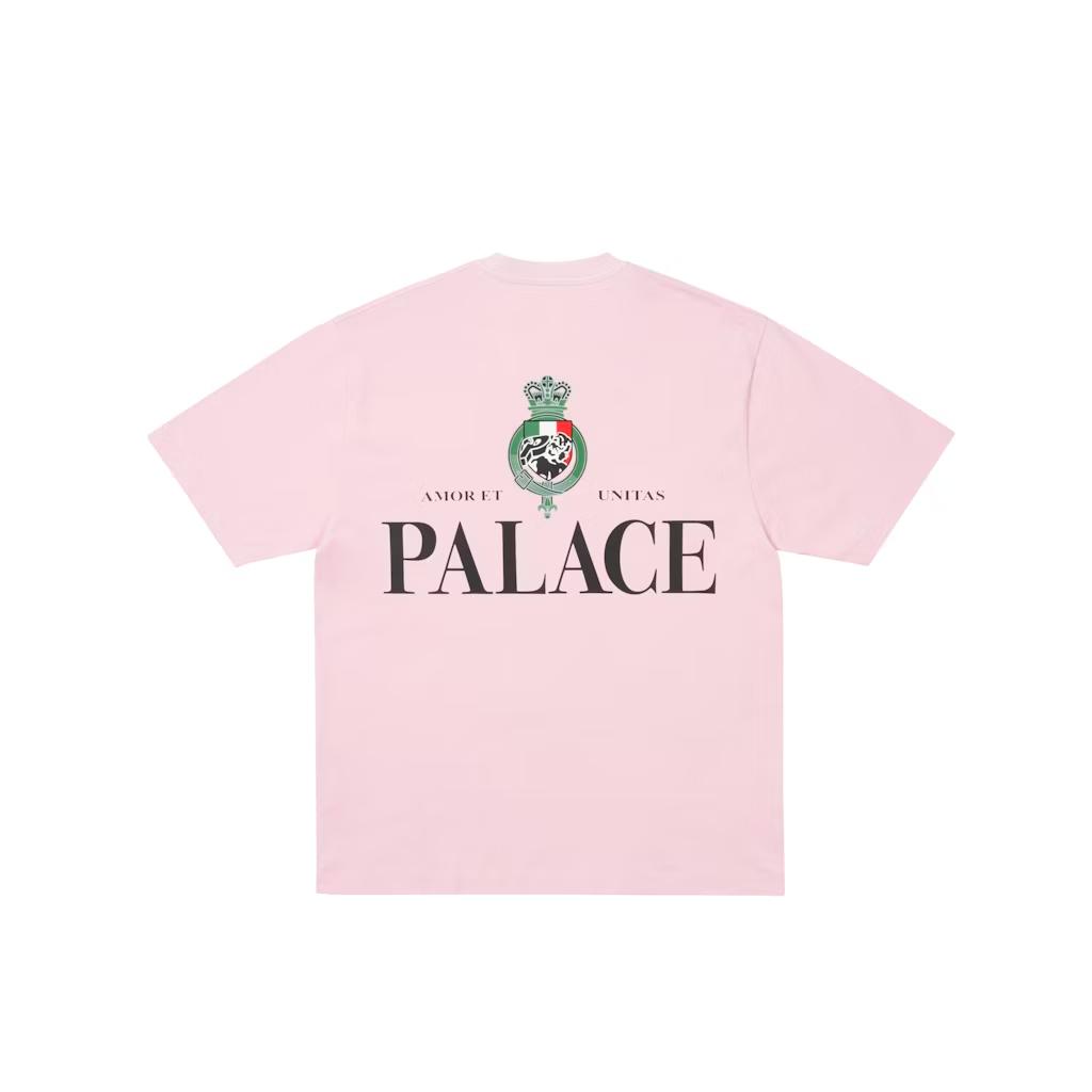 Palace Ss26 Heavy Crest T-Shirt Sweet Pink Summer Collection Back Crown Logo Letter Round Neck Short Sleeve T-Shirt Unisex T-Shirt PAL-SS26-388 M