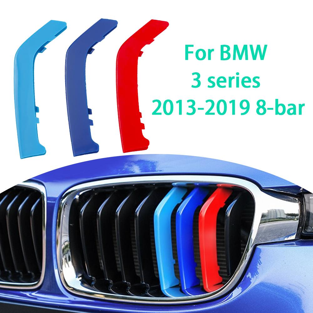 1 sada 3ks M-Barva Pro BMW Vložky do masky Proužek Klip na ozdobu mřížky vozu Pro 13-19 Řadu 3 F30 Sportovní proužek na desku Klip na ozdobu