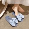 Cotton Household Home Fluffy Warm Ins Slippers Slippers Indoor Plush Open Drag Bow Cotton Slippers