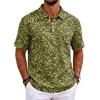 Men's Polo Shirt Short Sleeve Loose Fit Casual Top with Hawaiian Style Print for Everyday Wear Comfortable Fabric