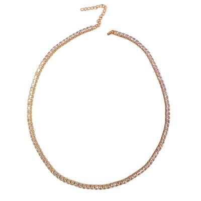 [R8490] - Designer Necklace 'Sissi' White Gold (crystal River) - 4 Mm