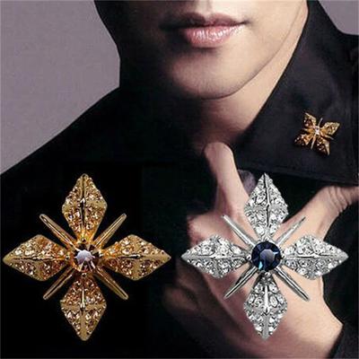 Spilla in zircone Moda vintage Lusso Uomo Spille da bavero Collare Fibbia Spille Gioielli Accessori di abbigliamento Regali