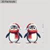 2D Flat Acrylic Cute Christmas Penguin Earrings Dangle Drop Anime Scarf Animals Jewelry Gifts for Women Party Favors Decor
