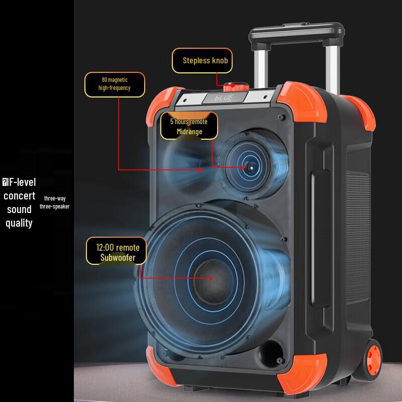 Songchuan SS6 Outdoor Trolley Speaker with Wireless Microphones CN plug (adapter included)