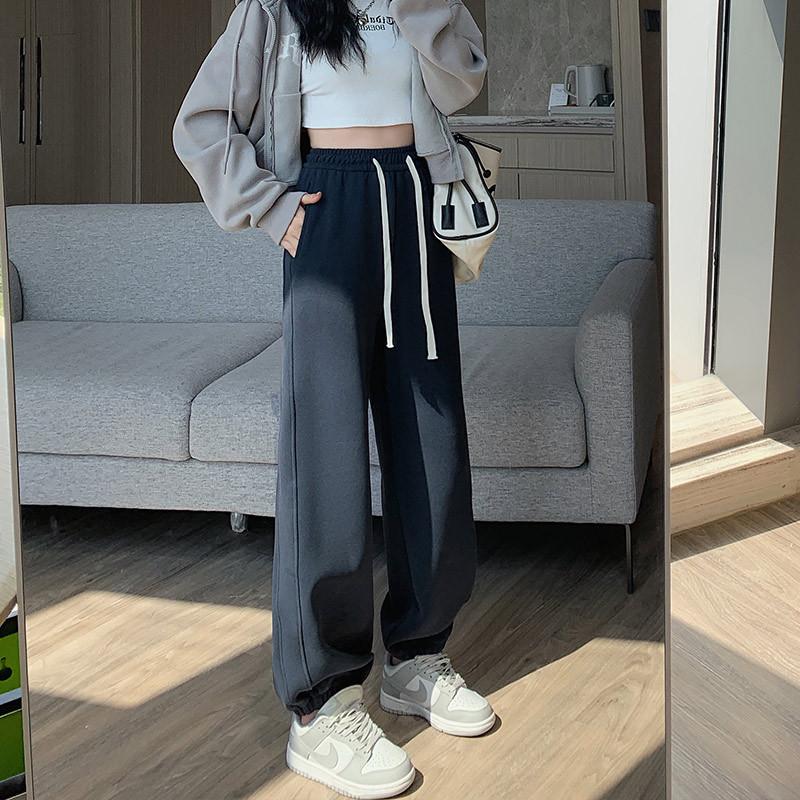 

Dark gray corset sweatpants women s early autumn new loose drape and thin casual sweatpants windproof pants S (reference 80-47.5 kg)