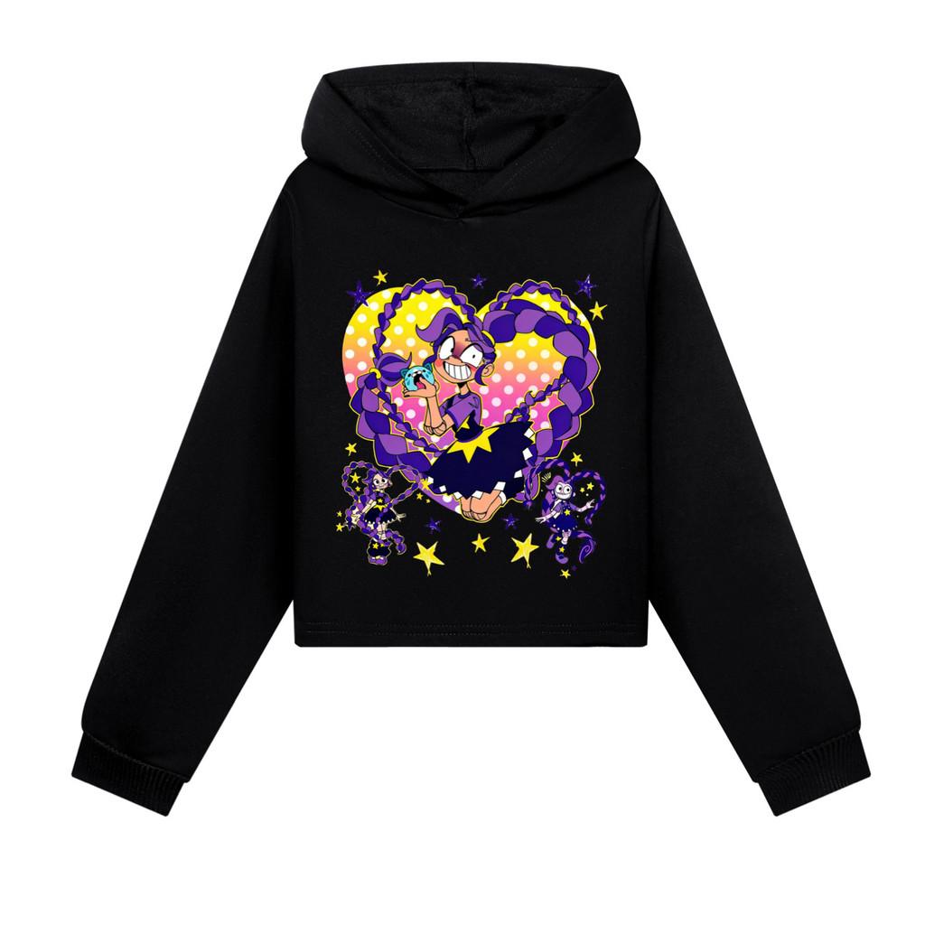 5598 Kinder Mädchen Lily Lovebraids Bedruckte Kurzarm-Hoodies mit langen Ärmeln