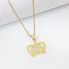 10-Style Gold-Plated Shiny Zircon Crown 15th Birthday Pendant Necklace Classic for Girls' Party Vacation Jewelry Birthday Gift