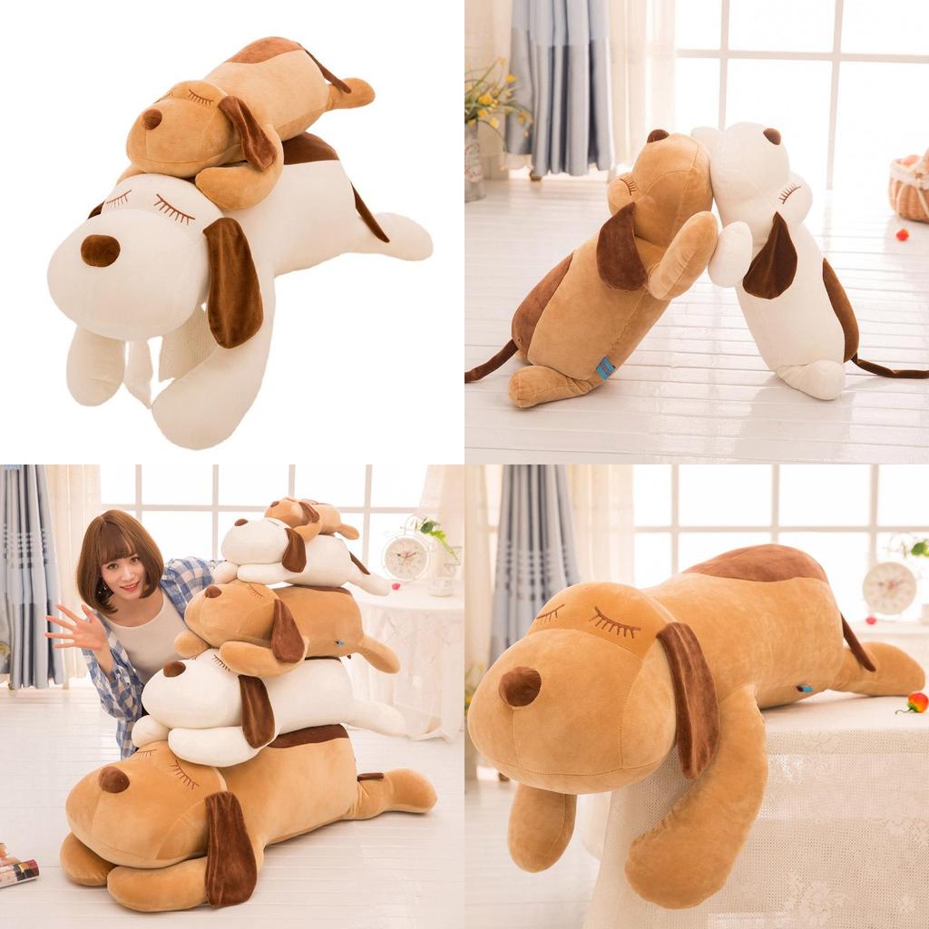 Cute And Plush Soft Sleeping Dog Toy Pillow For Kids With Adorable Cartoon Design